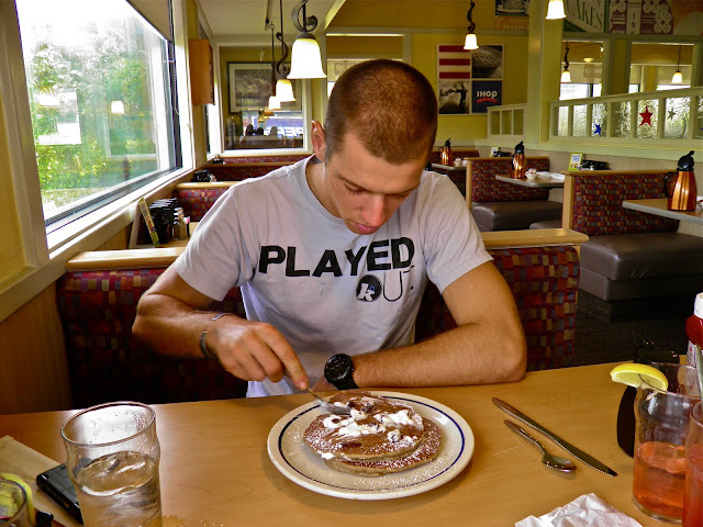 gummi bears and one Monster energy drink Then he wanted pancakes