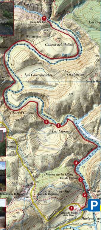 mapa ruta senderismo Pontón de la Oliva Madrid