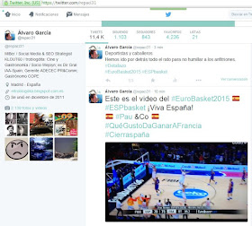 Tuiteando el #EuroBasket2015: España - Francia - Twitter - Facebook - Youtube - Google+ - Instagram