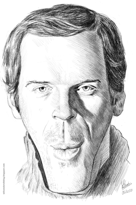 Caricature of Damian Lewis, using Krita.