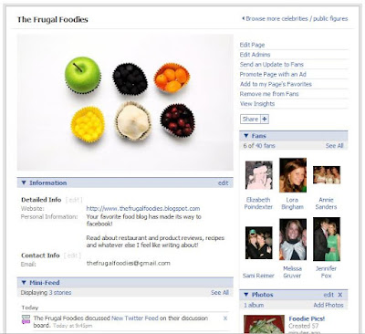 Frugal Foodies Facebook page