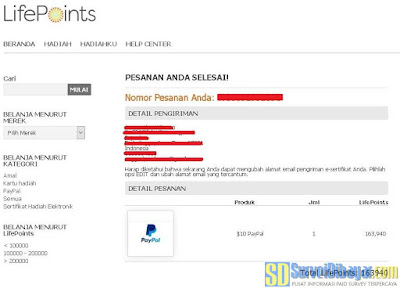 Penukaran poin online survey LifePointsPanel dengan saldo PayPal terbaru | SurveiDibayar.com