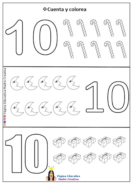 Matemáticas - Cuenta y Colorea