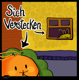Sich verstecken; esconderse dibujos de verbos