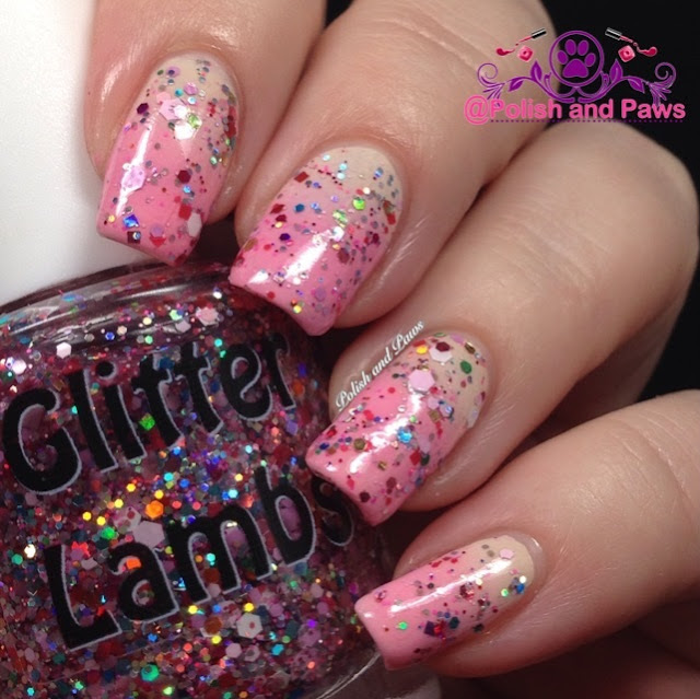 Glitter Lambs "Strawberry ShortCake" Glitter Topper Nail Polish