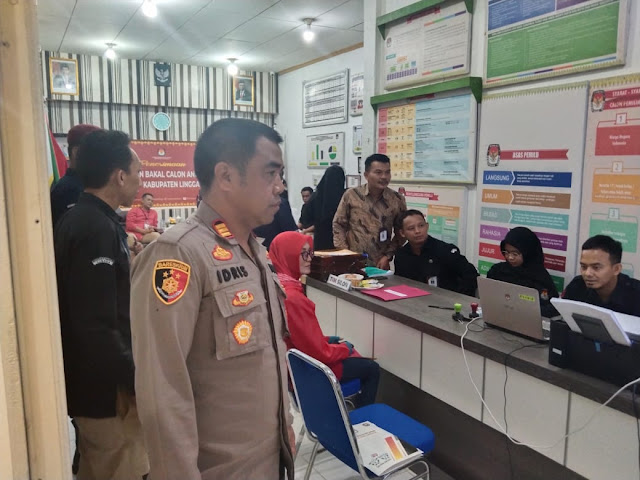 Polres Lingga Kerahkan 40 Personilnya untuk Amankan Pendaftaran Bacaleg