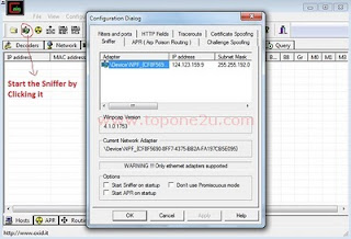 applying Ethernet adapter for sniffer