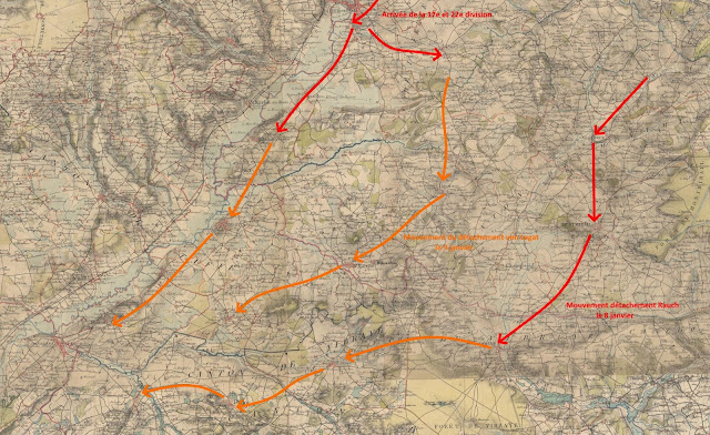 Mouvements prussiens 8 et 9 janvier 1871, bataille du Mans