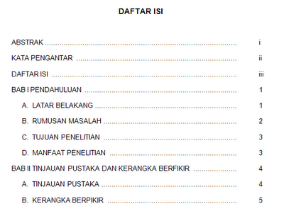 Contoh Daftar Isi Makalah Karya Tulis Ilmiah  Kata-kata 