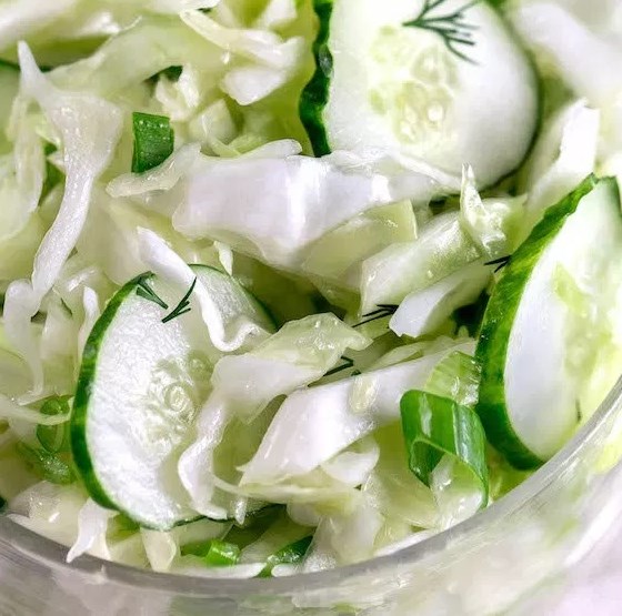 Cabbage Salad with Cucumbers #vegetarian #quicksalad