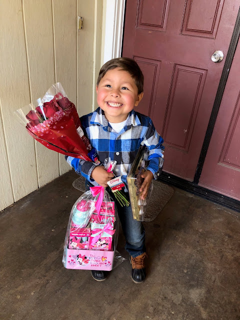 Photos: So cute! Little boy takes Valentine presents to his 