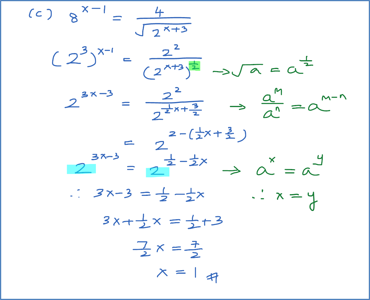 5.3 Persamaan yang Melibatkan Indeks (Contoh Soalan 