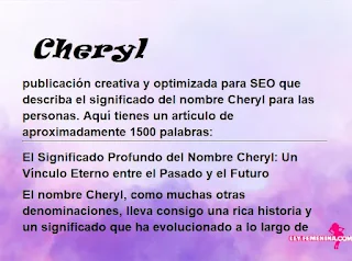 significado del nombre Cheryl