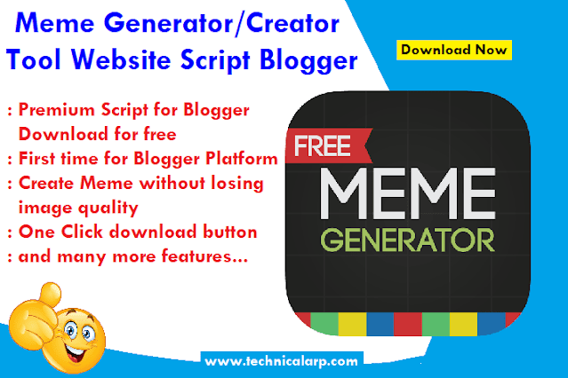 Meme Generator Tool Meme Creator website script for blogger
