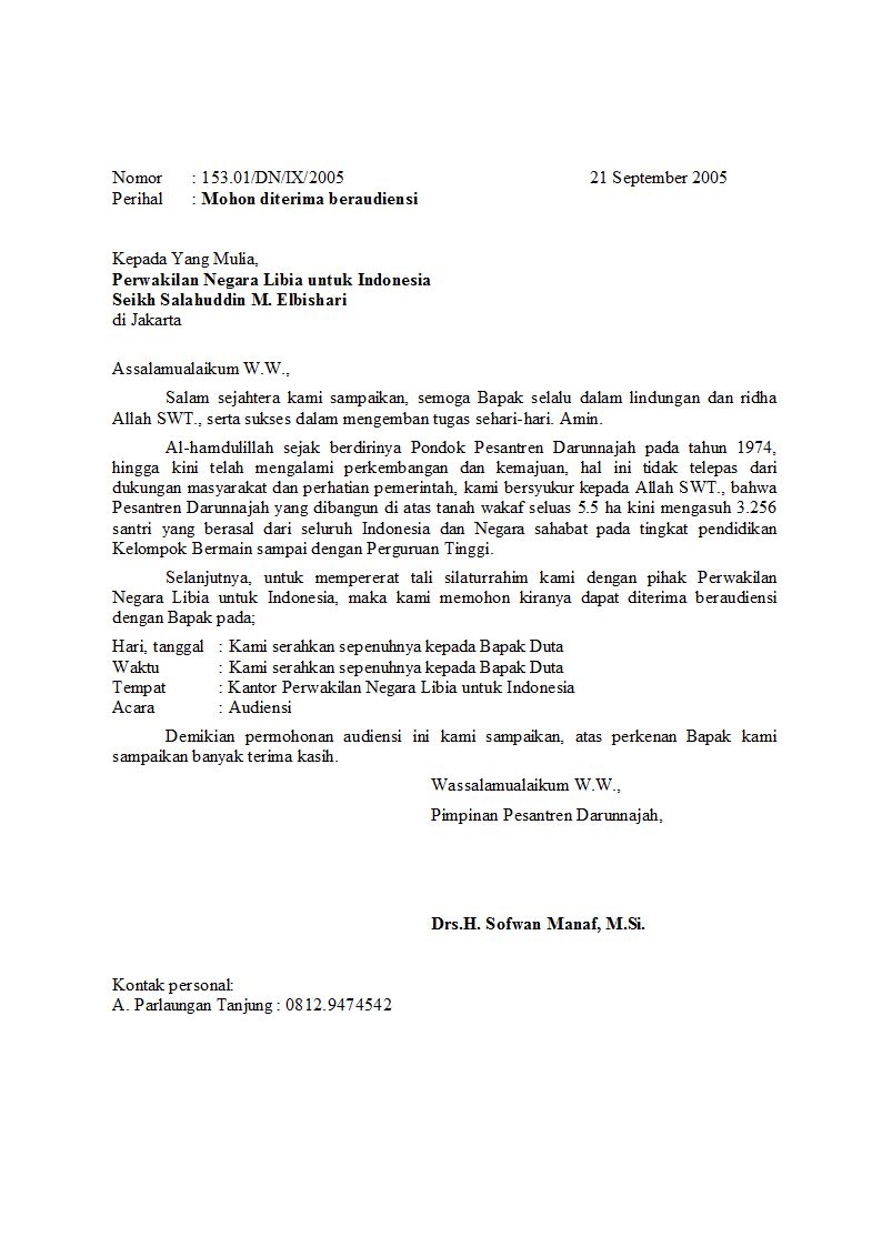 Contoh Surat Resmi Indonesia Lama Contoh Surat