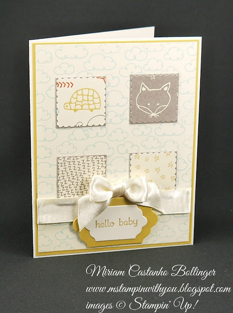 Miriam Castanho-Bollinger, #mstampinwithyou, stampin up, demonstrator, mm, baby card, sweet li'l things dsp, teeny tiny wishes stamp set. big shot, big shot, lots of labels framelits, su