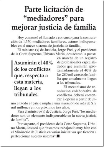 noticia mediadores La Segunda 18022009