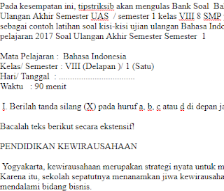 Soal-Ulangan-Ujian-UAS-Bahasa-Indonesia-kelas-VIII-8-SMP-Semester-1