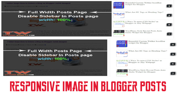 make blogger Posts images responsive dynamically in 5 Steps