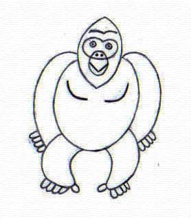 Menggambar Hewan  Gorilla Menggambar Asik