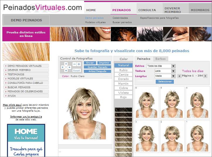 Peinados Virtuales Con Tu Foto - Volver a P&R Características Página Principal +++ Virtual Hairstyle 