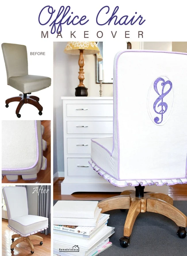Office chair makeover by Remodelacasa blog