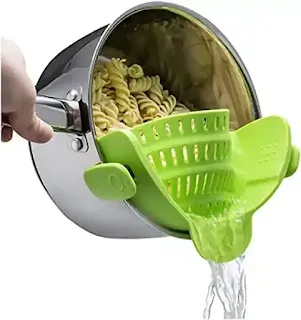 Kitchen Snap N Strain Pot Strainer and Pasta Strainer - Adjustable Silicone Clip On Strainer for Pots, Pans, and Bowls - Kitchen Colander Hown - store