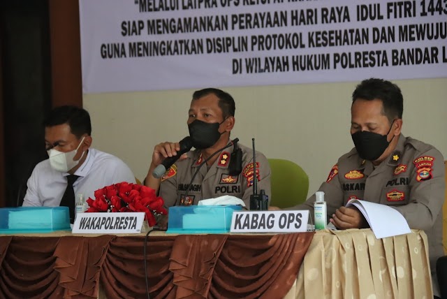 Siap Amankan Lebaran, Polresta Bandar Lampung Gelar Lat Pra Ops Ketupat Krakatau-2022