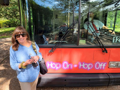 Sarah with the Hop On - Hop Off Bus