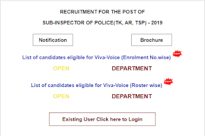 TN POLICE SUB INSPECTOR 2019 POST CANDIDATES ELIGIBLE FOR VIVA VOICE