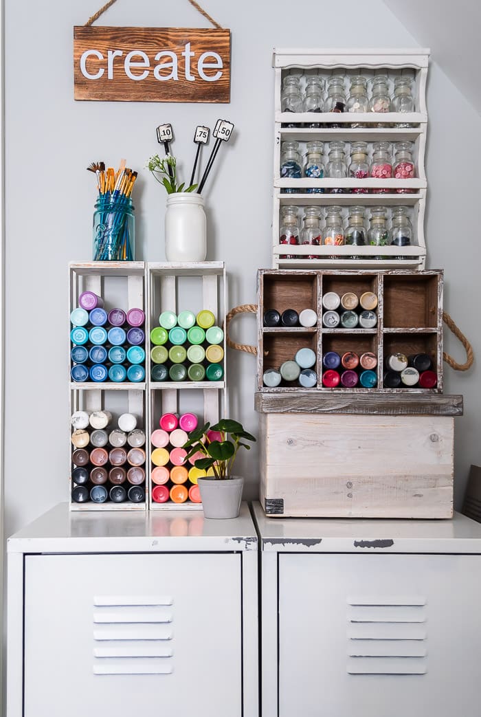 Acrylic Paint Storage with Thrifted Crates - DIY Beautify - Creating Beauty  at Home