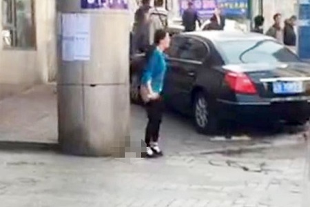 Woman Caught on Camera 'Pooing' on the Street in Front of Many People