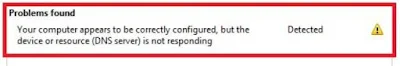 solve resources (dns) not responding problem