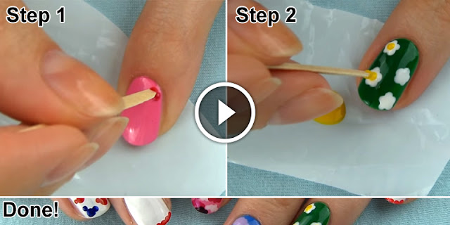 Nail DIY - 5 Nail Designs Using Only a Toothpick, See Tutorial