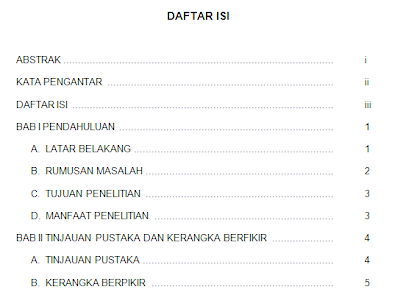 Contoh Daftar Isi Makalah Karya Tulis Ilmiah