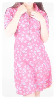 model baju batik pink wanita modern