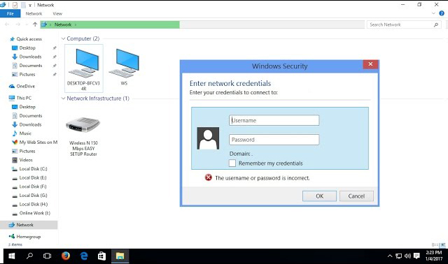 How to Fix Enter Network Password Credentials in Windows