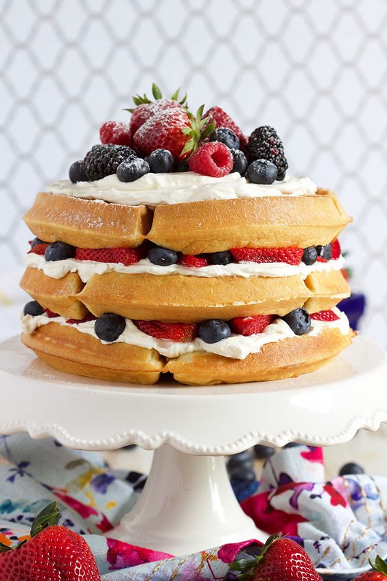 Ready in less than 30 minutes, this Berry Vanilla Bean Belgian Waffle Cake recipe is so simple to make! The perfect brunch or breakfast recipe for every party and gathering. |