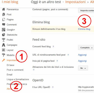 Come eliminare un blog su blogger