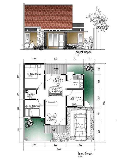 17 Desain Rumah Minimalis Modern 3 Kamar Tidur Paling 