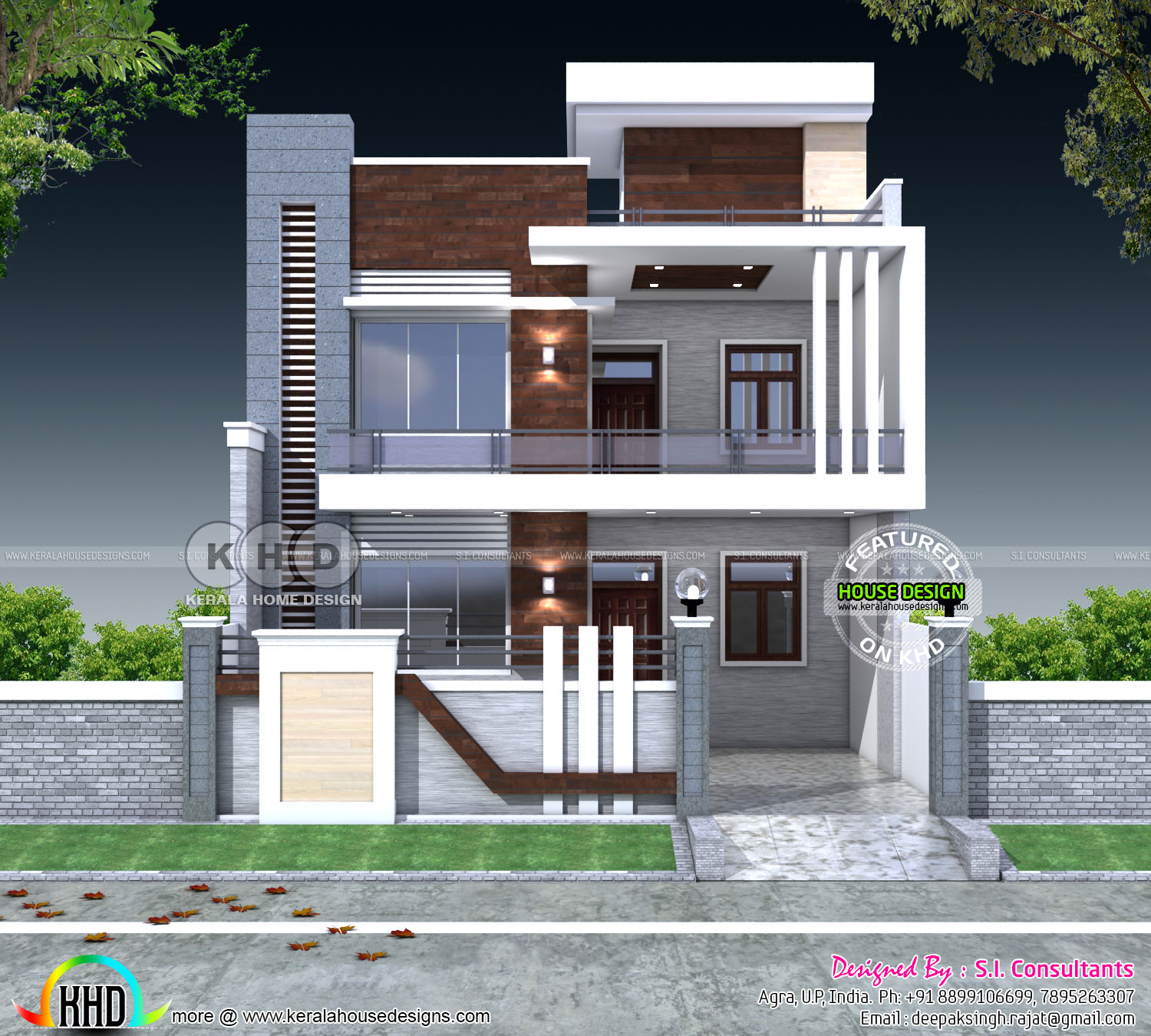5 bedroom flat roof contemporary India  home  Kerala home  