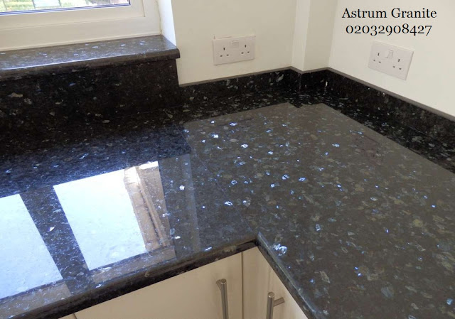 black mirror quartz kitchen worktop