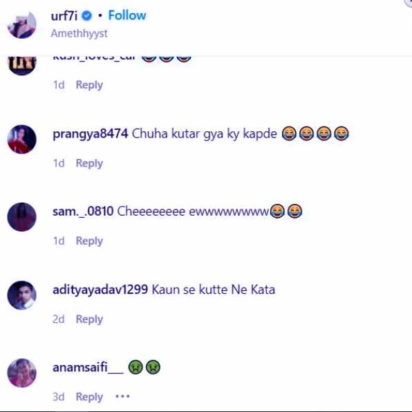 Comments on Urfi’s Instagram posts