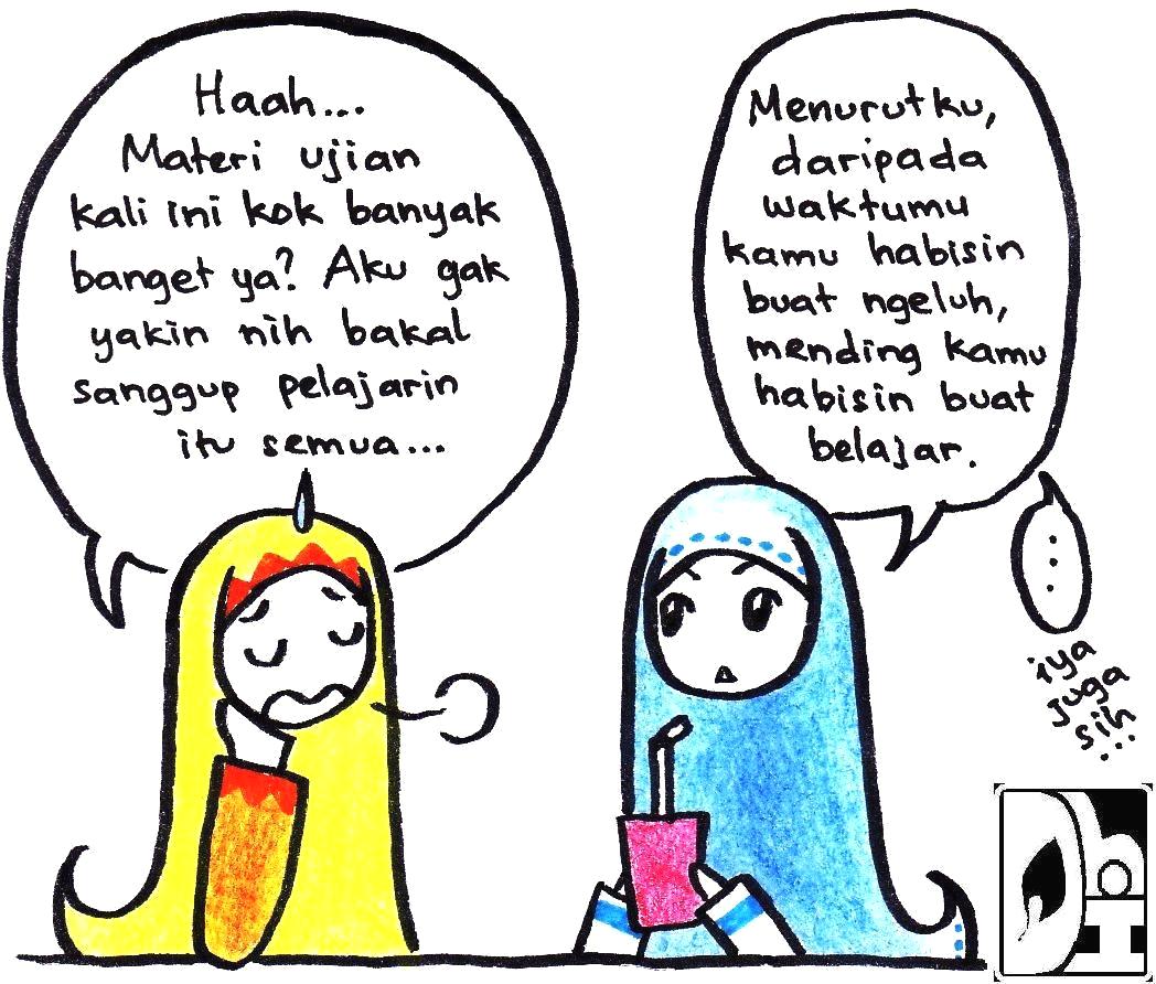 Gambar Kartun Muslimah Membaca Buku Kantor Meme