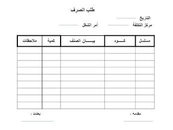 نموذج طلب الصرف