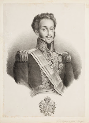 Dom Pedro I, gravura de Pierre-Louis Grevedon, c. 1830 (imagem disponível na Brasiliana Iconográfica).