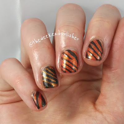 tiger stripe nail art glossy