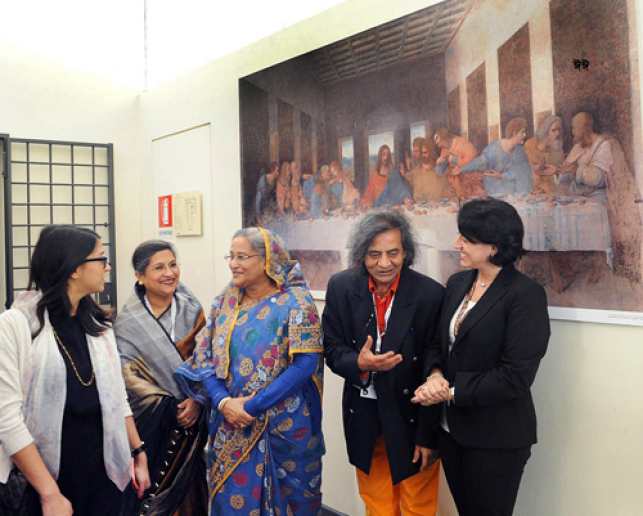 ভিঞ্চির ‘দ্য লাস্ট সাপার’ দেখলেন প্রধানমন্ত্রী