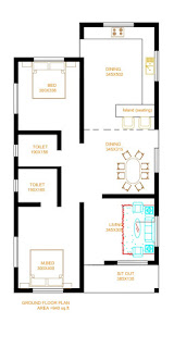 Plan maison moderne à un étage de 87 m2