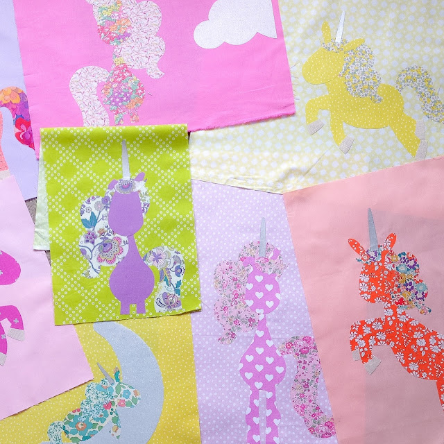 Rainbow Liberty Pattern pieces for Unicornia Quilt Pattern by Claire Turpin Designs